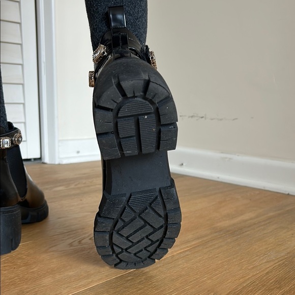 Size 8.5 | Madden Girl | Black Ankle Combat Boots w/ Embellished Straps - Picture 6 of 10